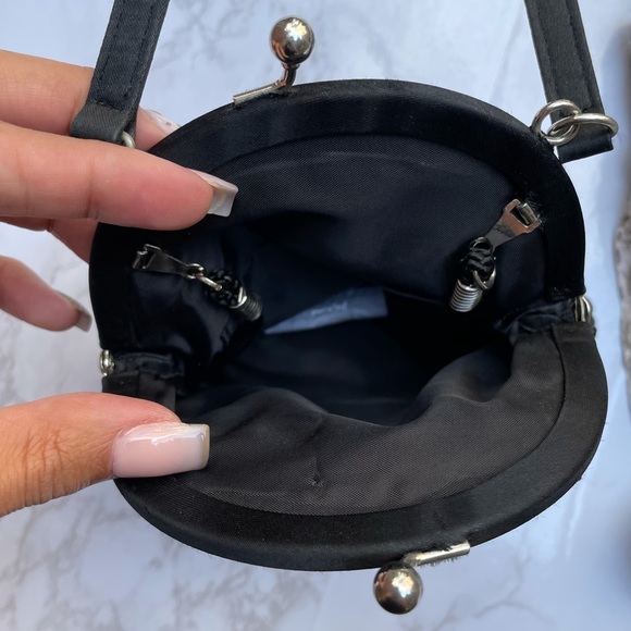 Vintage beaded handbag black mini bag - Picture 5 of 6